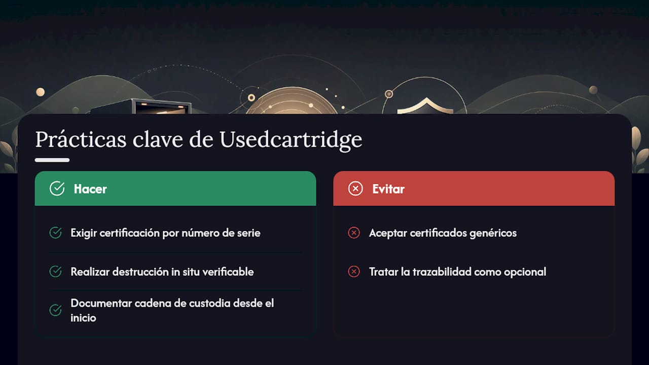 La perspectiva de Usedcartridge sobre las mejores prácticas — overview diagram