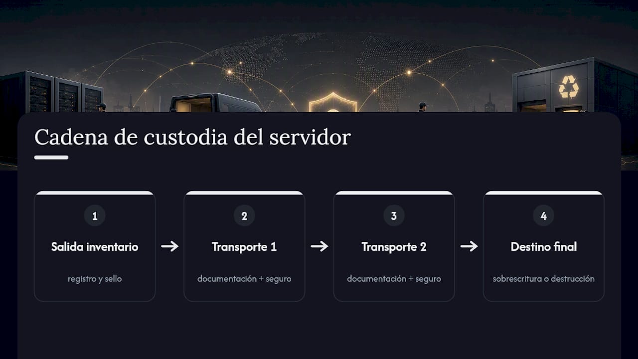 Cadena de custodia de servidores en varias etapas