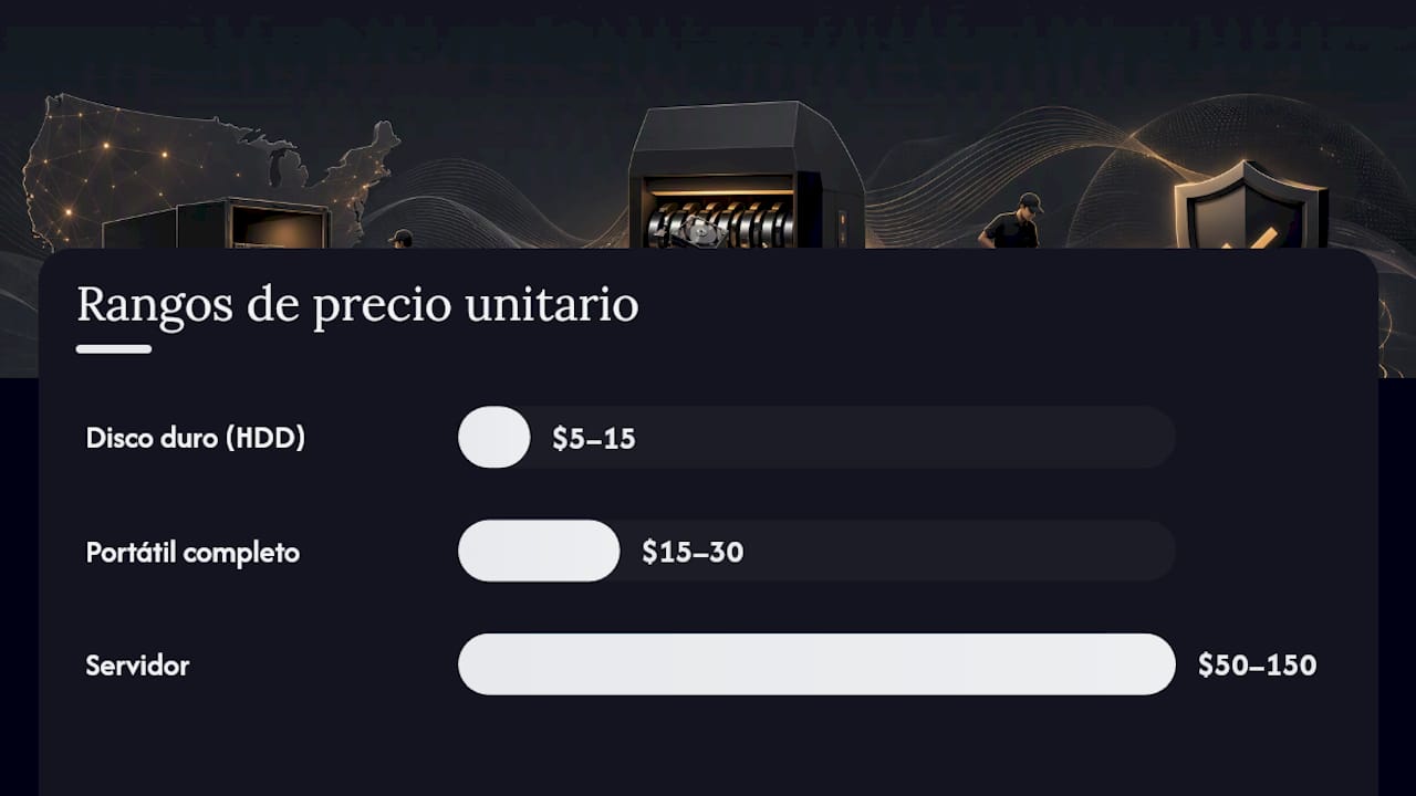 Comparativa de precios según tipo de equipo