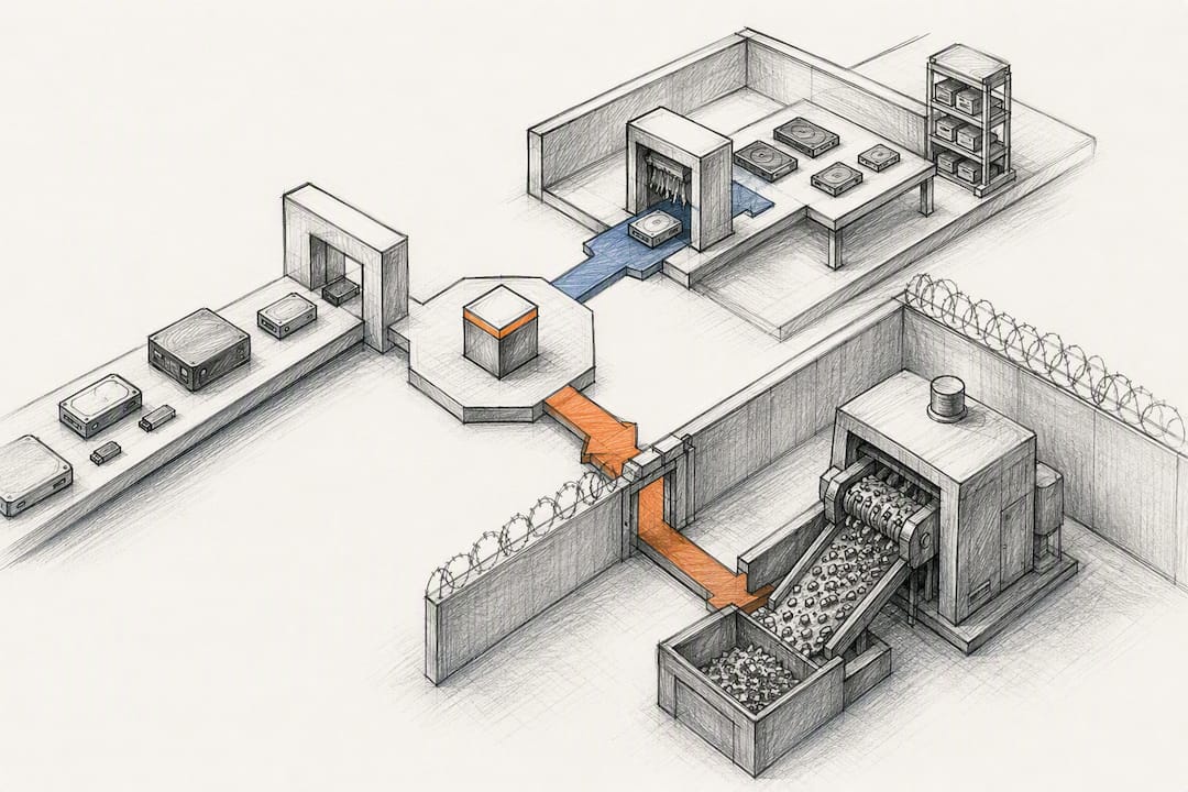 Media routed to reuse or destruction