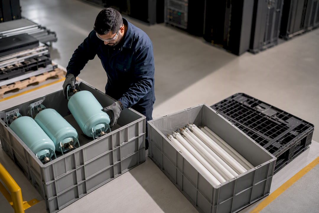 Materiales peligrosos separados para manejo ambiental