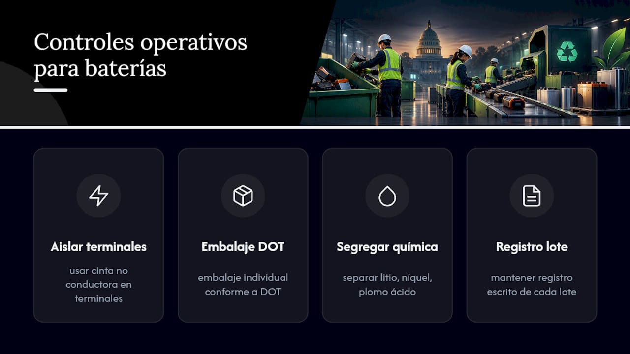 Cuatro controles para la gestión de baterías