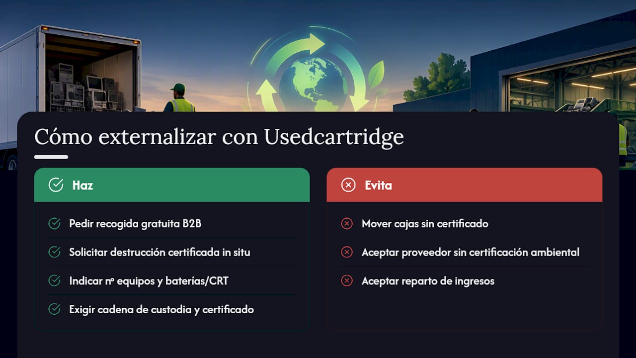 Externaliza el cumplimiento con Usedcartridge — overview diagram