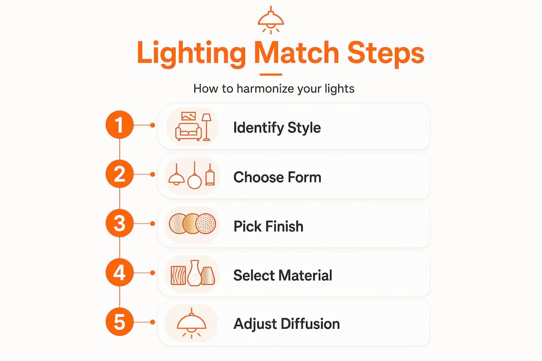 Infographic lighting style matching step-by-step