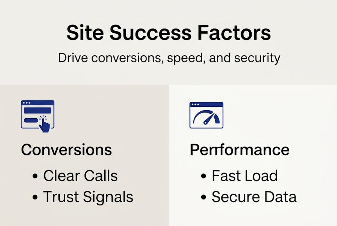 Infographic for site conversions speed security