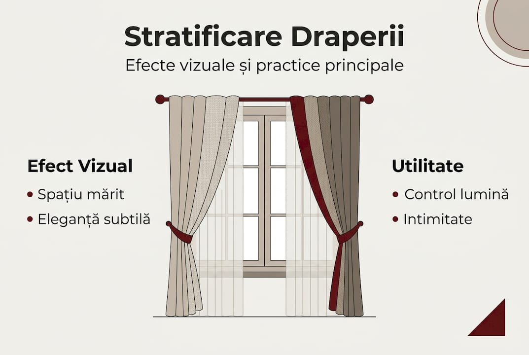 Infografic: Cum să combini draperiile în straturi și ce impact au asupra decorului