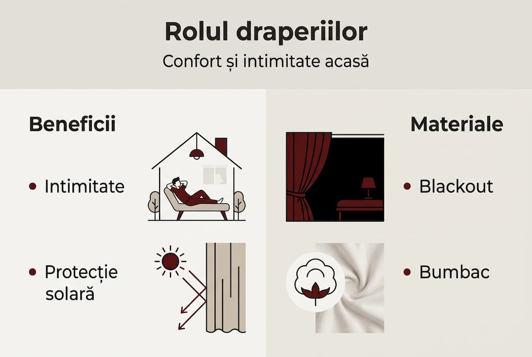 Infografic: Cum contribuie draperiile la crearea unui spațiu intim în locuința ta