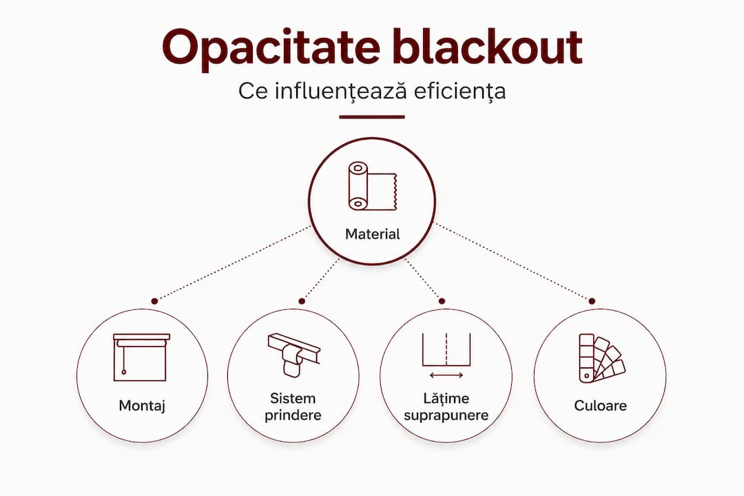 Infografic: Ce influențează gradul de opacitate al perdelelor blackout