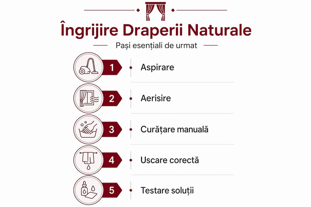 Ghid vizual: cum să-ți îngrijești corect draperiile din materiale naturale