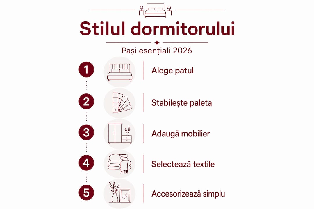 Infografic: Cum să-ți alegi stilul potrivit pentru dormitor, pas cu pas