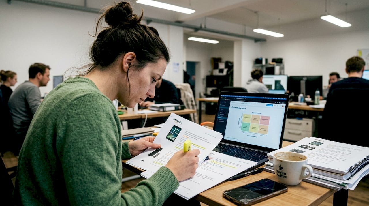 Marketing-Experte organisiert und optimiert die Produktangebote auf Amazon.