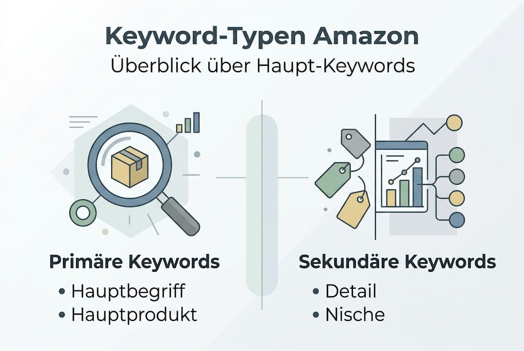 Übersicht: Die wichtigsten Keyword-Arten auf Amazon auf einen Blick
