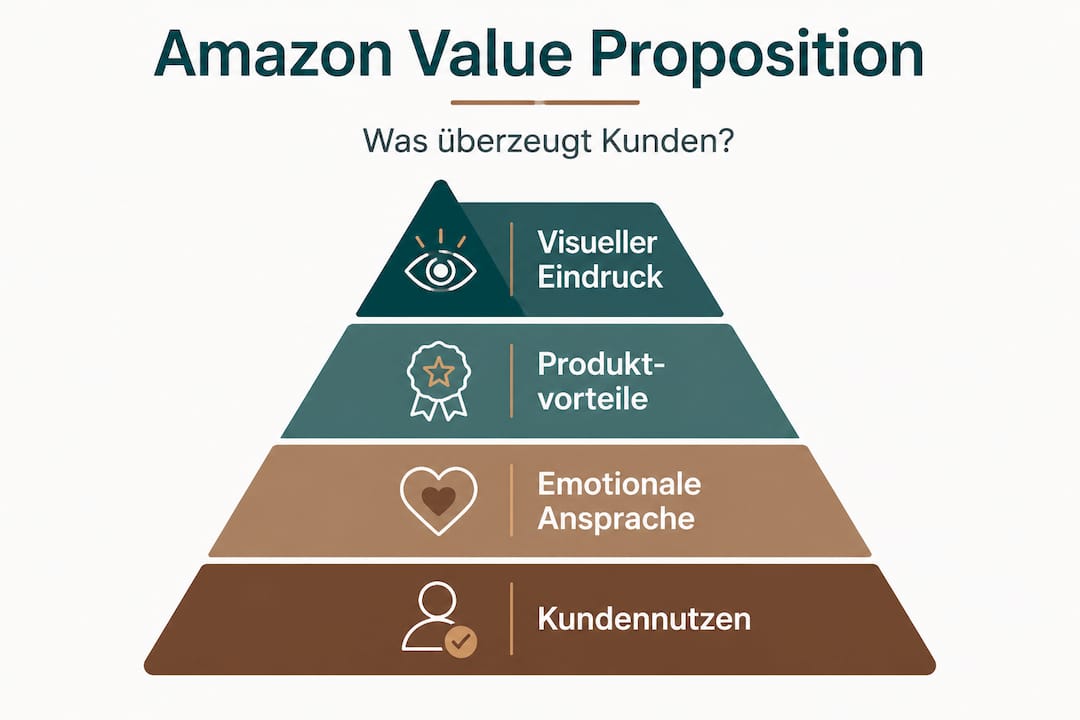 Grafik: Die wichtigsten Faktoren des Amazon-Nutzerversprechens auf einen Blick