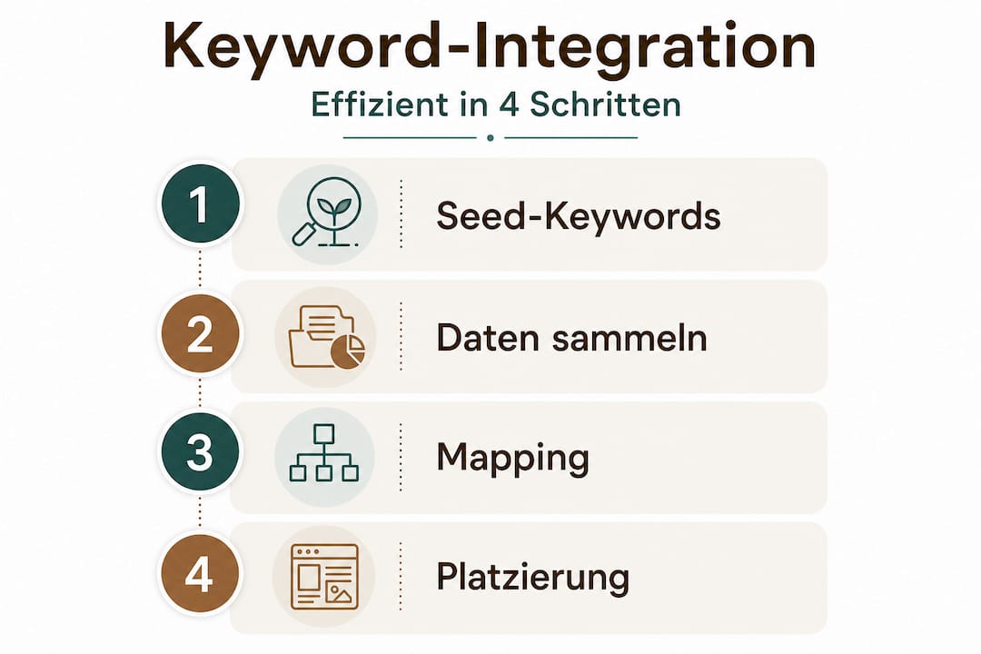 Infografik: So integrierst du Keywords in vier einfachen Schritten