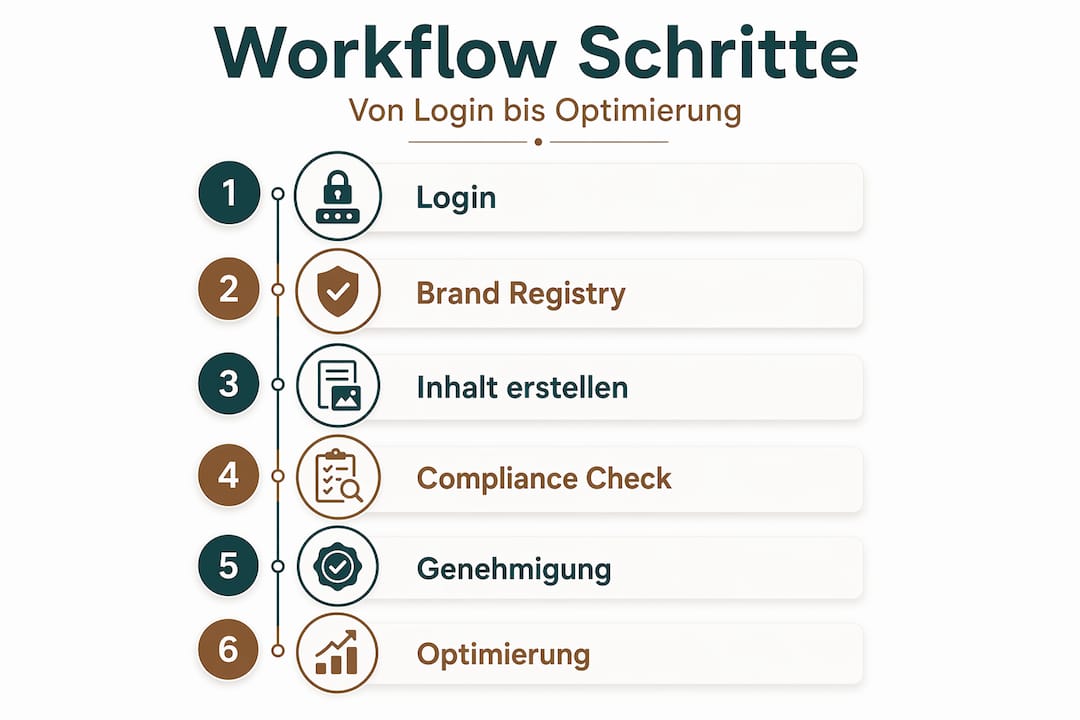 Infographic showing Amazon workflow process steps