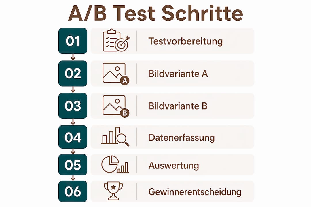 Grafik: So läuft ein Amazon Bild A/B-Test Schritt für Schritt ab
