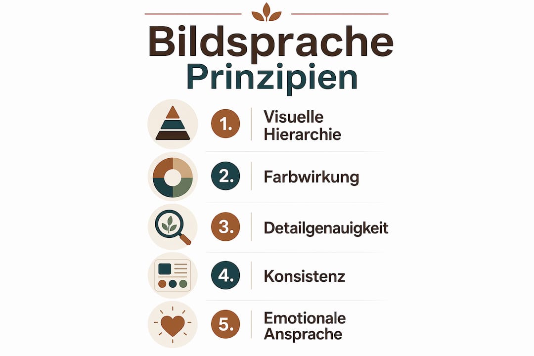 Grafik: Fünf grundlegende Prinzipien für eine wirkungsvolle Bildsprache