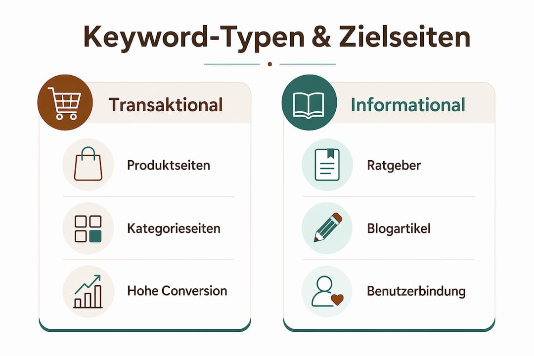 Übersicht: Welche Keyword-Arten führen zu welchen Landingpages im Onlinehandel?