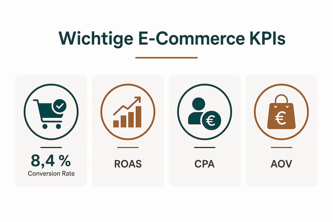 Übersicht der wichtigsten Kennzahlen im E-Commerce – als anschauliche Infografik