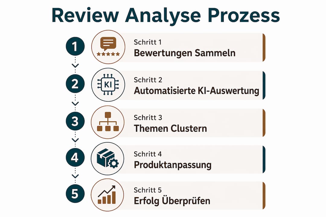 Schaubild: So gehen wir mit negativen Bewertungen um – der Analyseprozess auf einen Blick