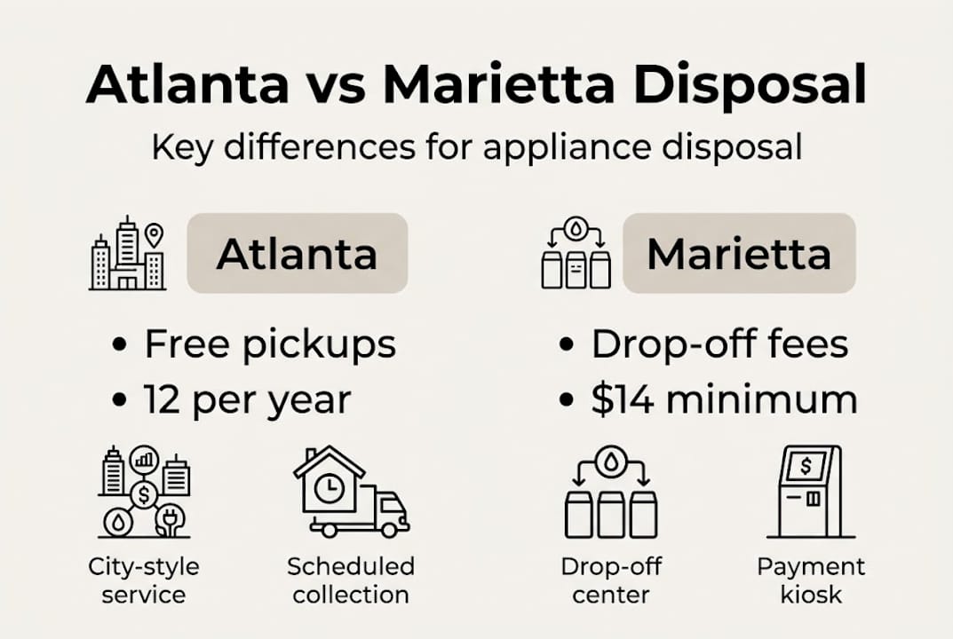 Infographic comparing Atlanta and Marietta rules