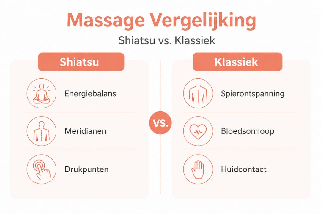 Infographic: Shiatsu versus traditionele massage – wat zijn de verschillen?