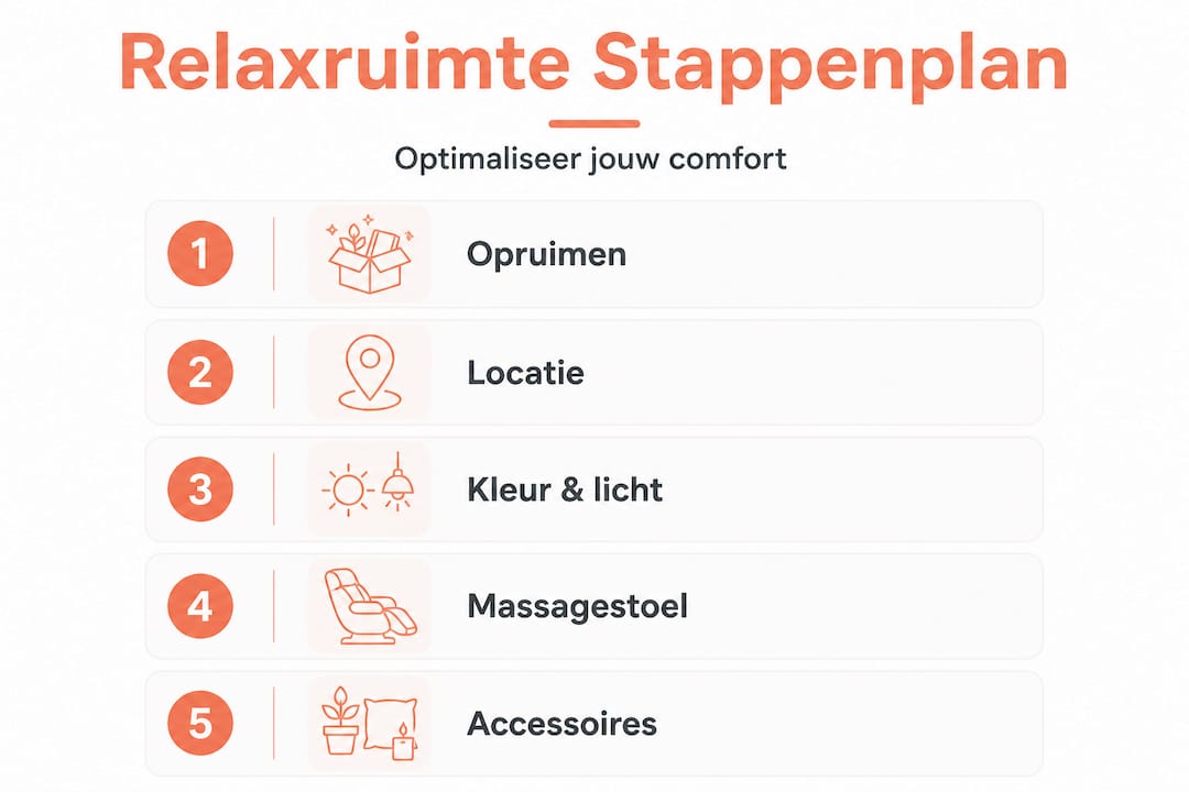 Overzicht: stappenplan voor het inrichten van een ontspanningsruimte