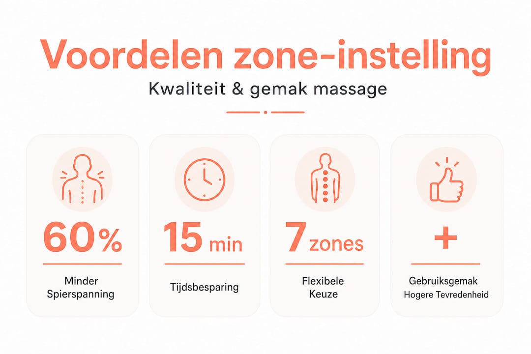 Infographic: de pluspunten van verstelbare massagezones op een rij