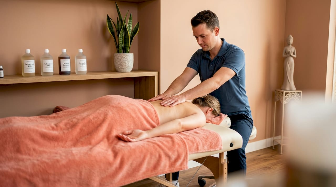 Vrouw komt helemaal tot rust tijdens een verkwikkende massage