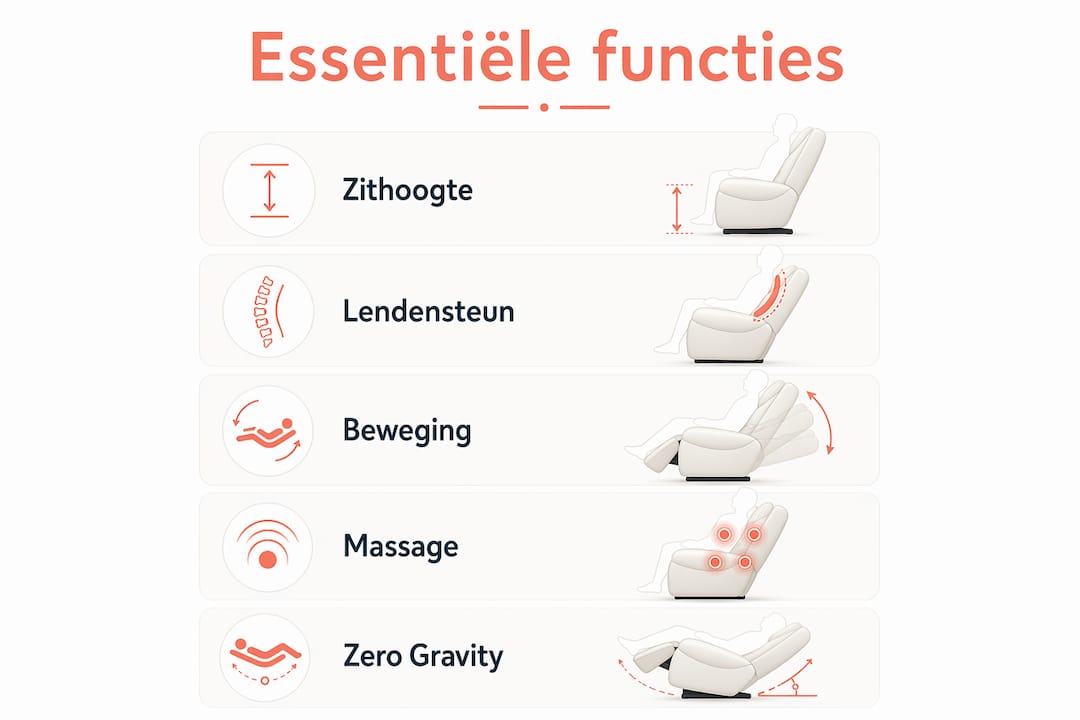 Infographic: belangrijke stoelkenmerken voor mensen met rugklachten