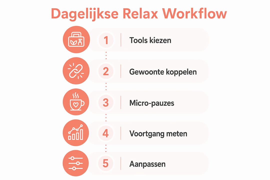 Overzichtelijke infographic: zo bouw je eenvoudig ontspanningsmomenten in je werkdag