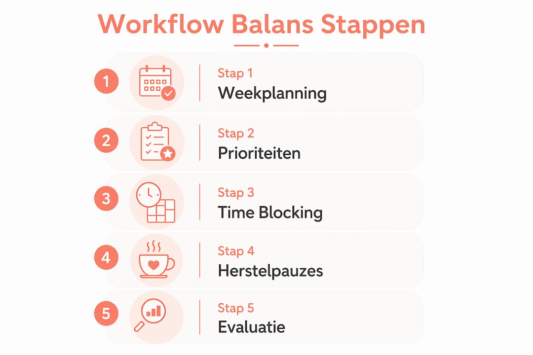 Infographic: in een paar stappen naar een evenwichtige workflow