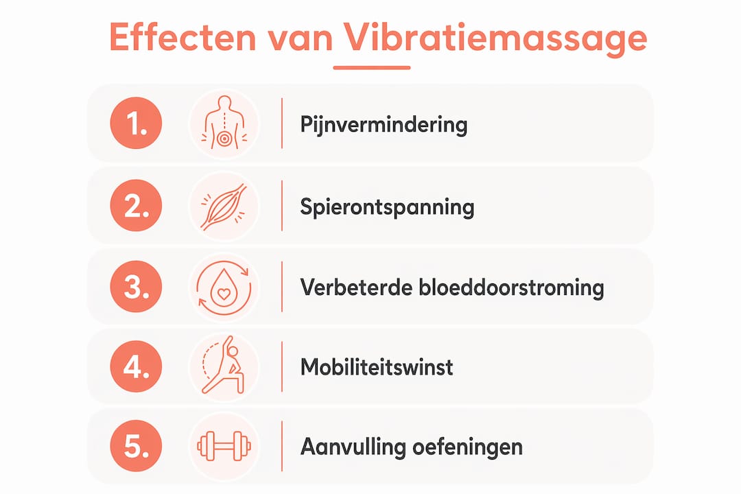 Infographic: de belangrijkste voordelen van vibratiemassage op een rij