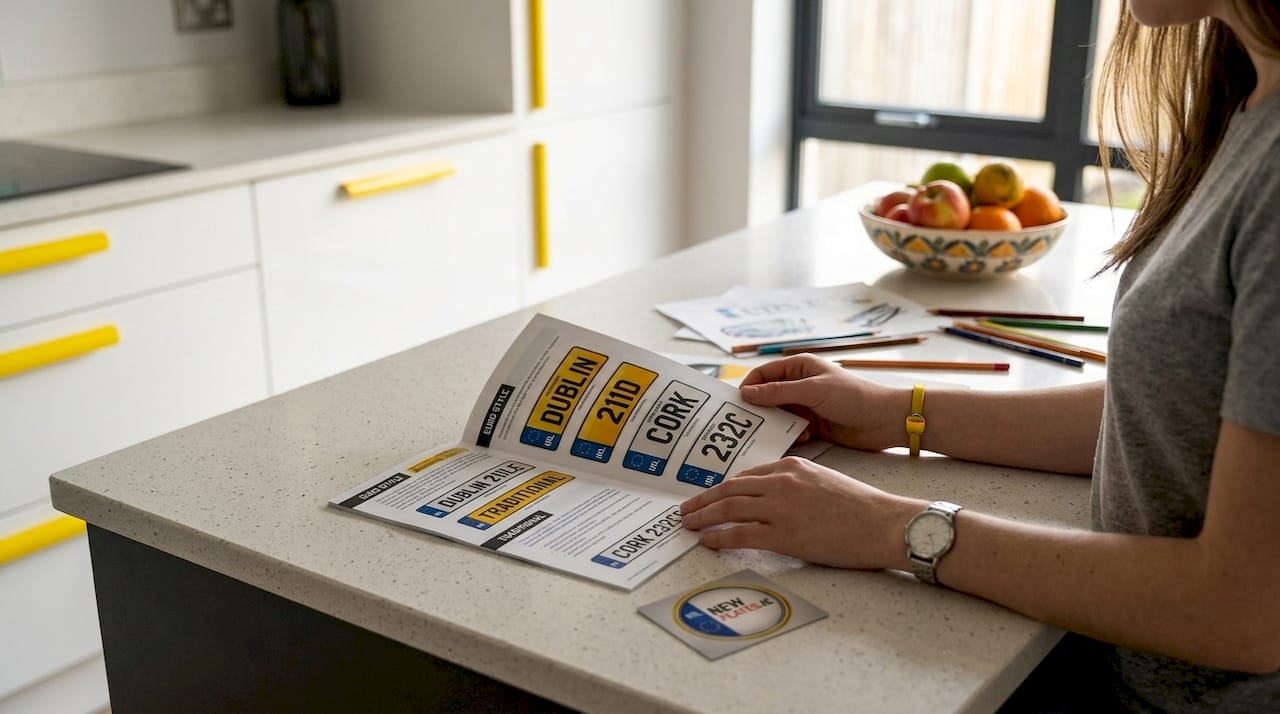 Hands holding brochure about legal personalised plates