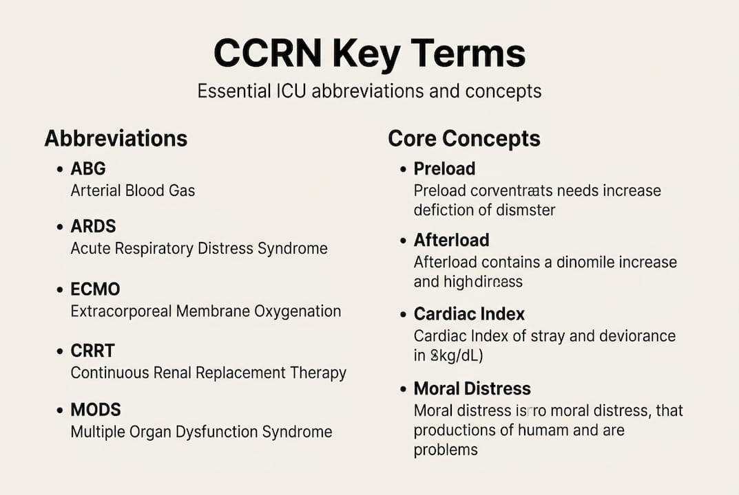 Infographic highlighting ICU terms and core concepts