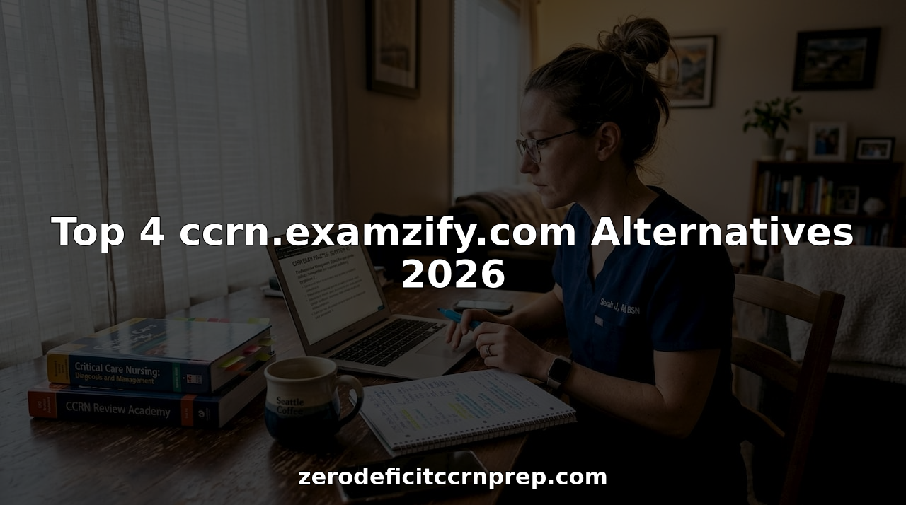 Nurse studying for CCRN exam at home dining table