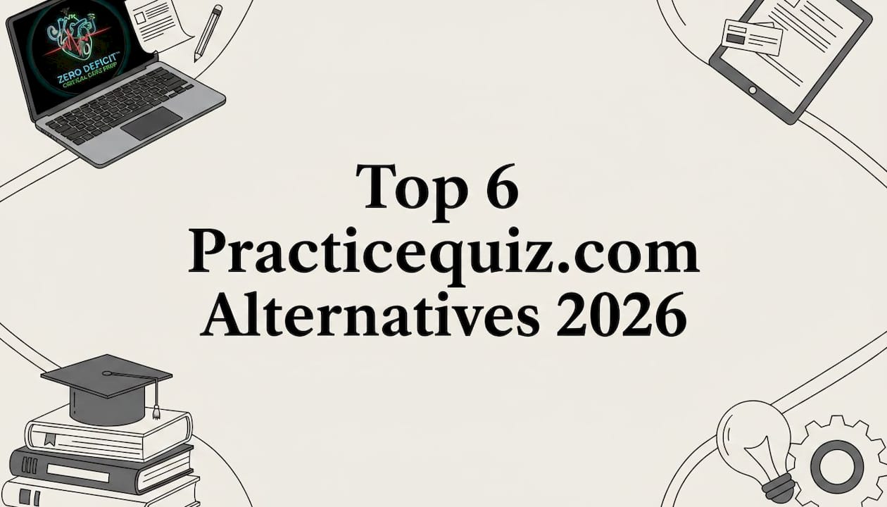 Educational quiz platform title card illustration