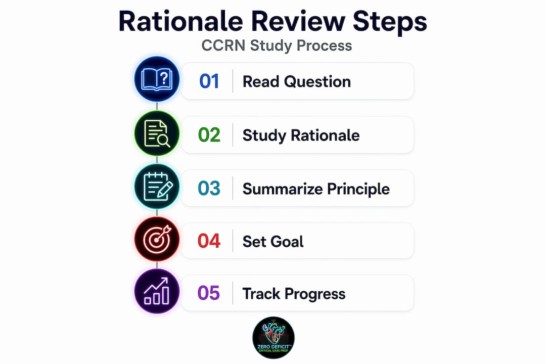 Infographic showing CCRN rationale review steps