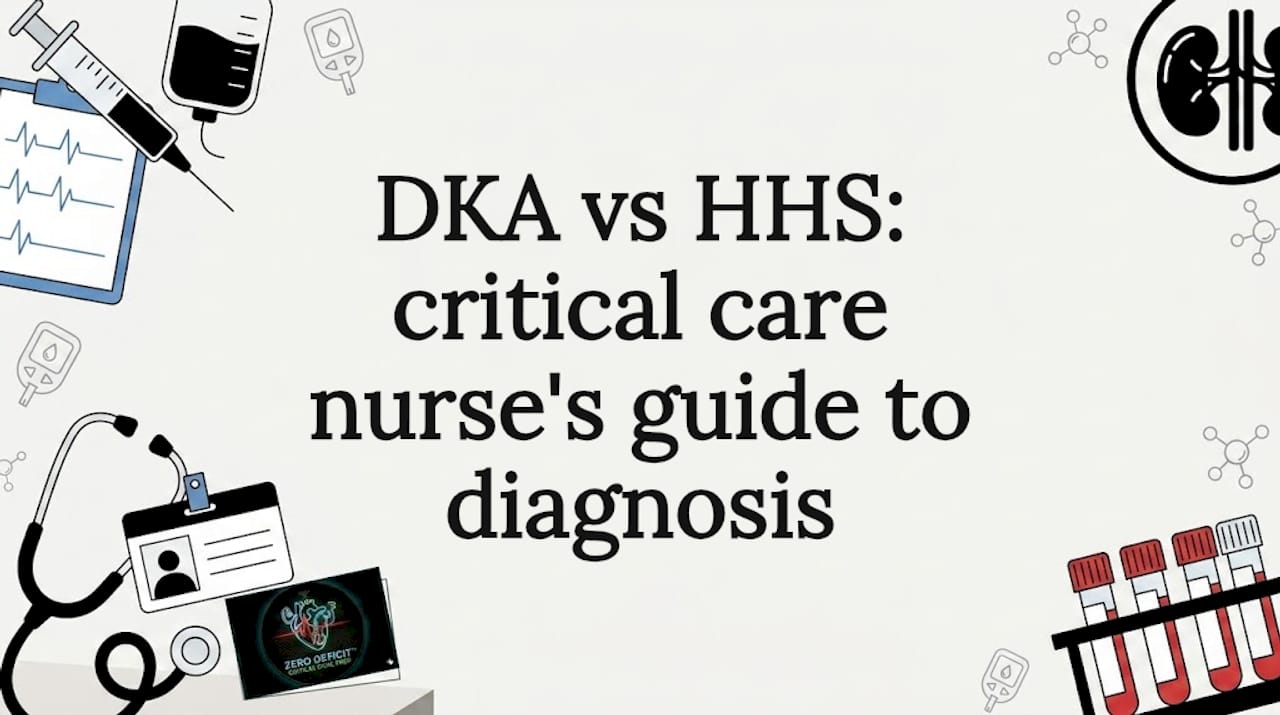 Editorial title card with lab and nurse vector icons