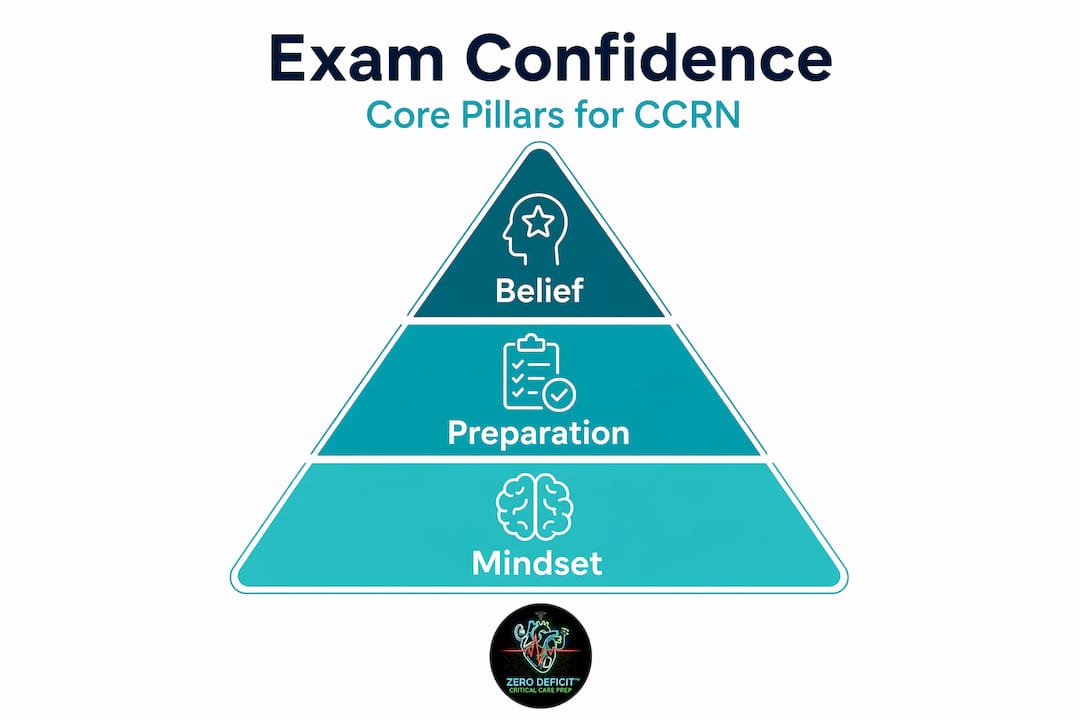 Hierarchy infographic showing pillars of exam confidence