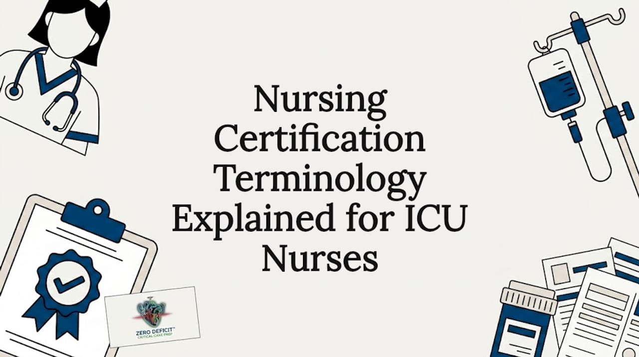 ICU nursing certification title card illustration