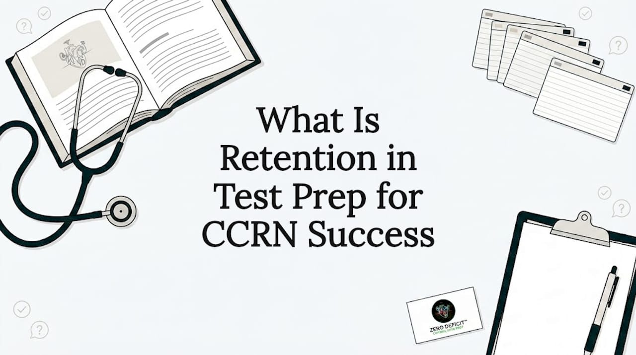 Decorative CCRN prep themed title card illustration