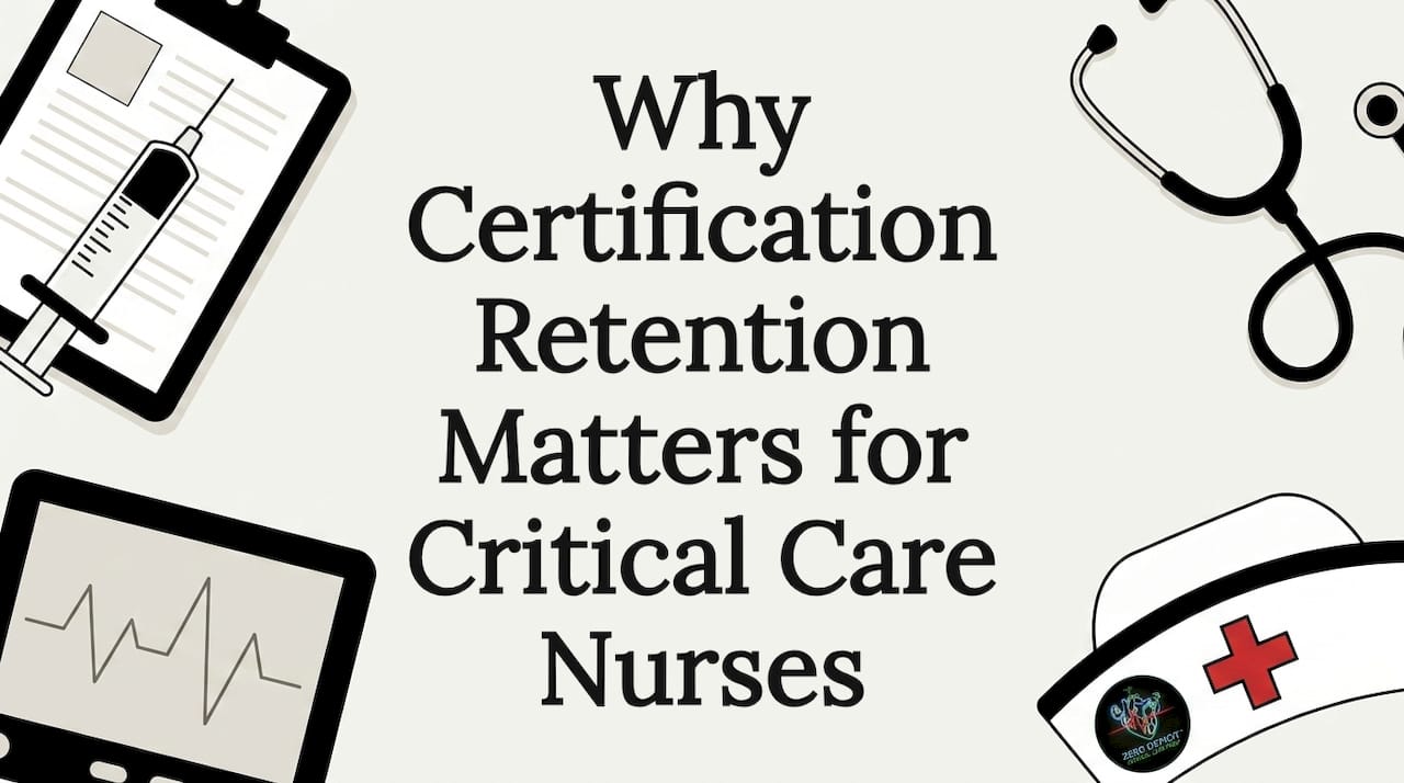 Decorative title card with nursing tools around center