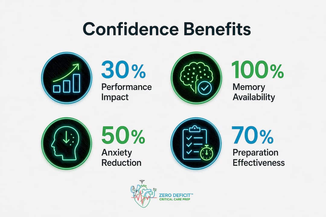 Infographic showing exam confidence benefits