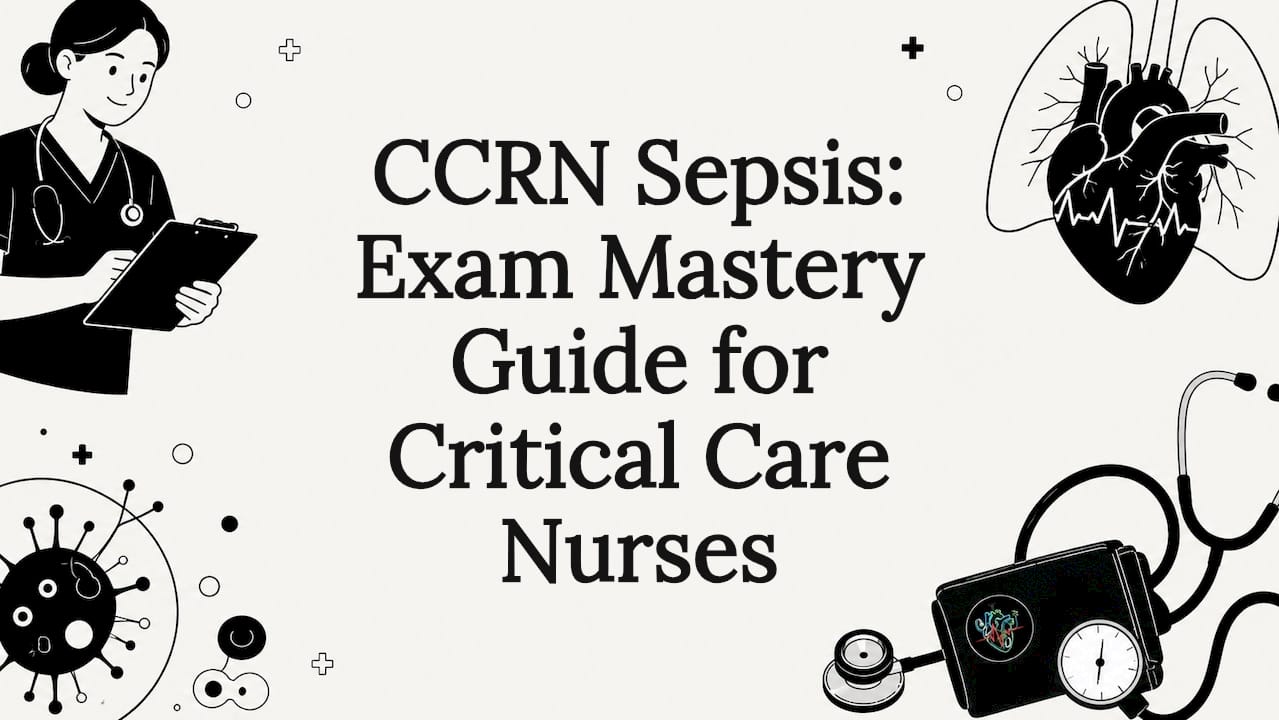 Illustrated professional title card for sepsis exam guide