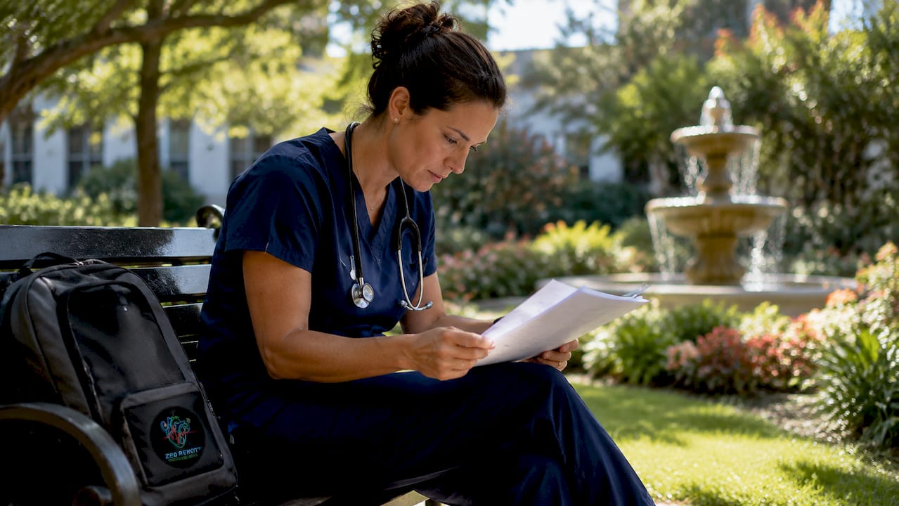 Nurse studying CCRN scope documents