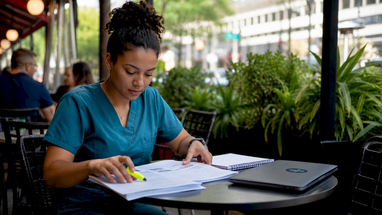 ICU nurse organizing CCRN study materials