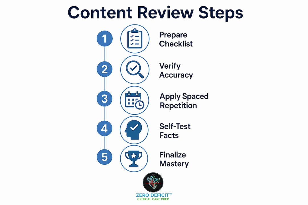 Infographic showing steps for effective content review