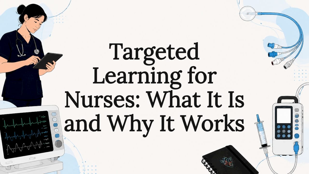 Illustrated clinical learning title card layout