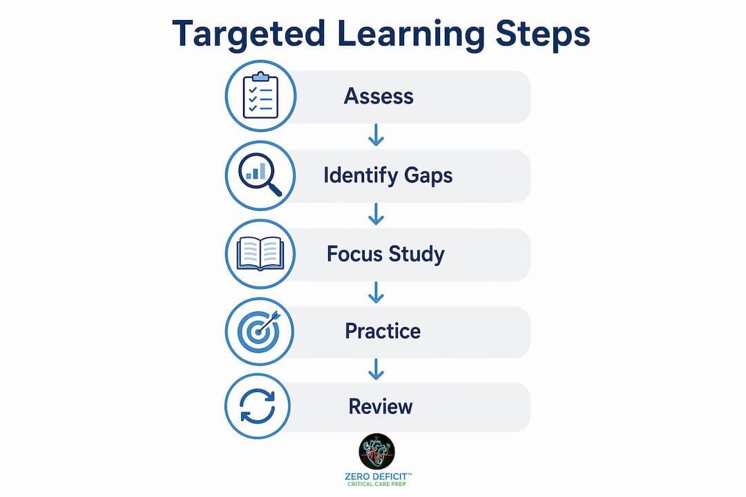 Infographic showing five steps of targeted learning process
